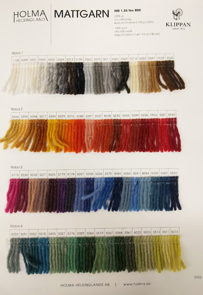 Borgs Mattgarn Wool Color Card | Color Cards