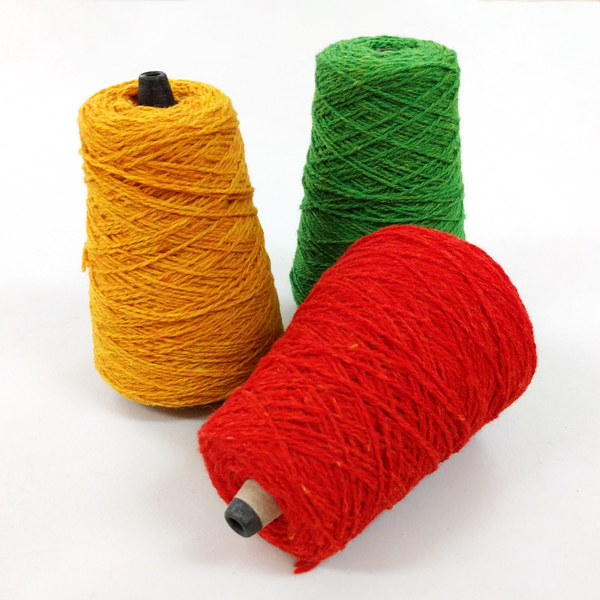 wool yarn on cones