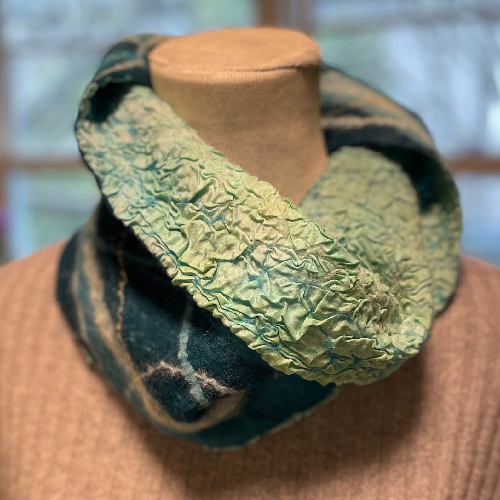 Nuno Felted Cowl | Feltmaking